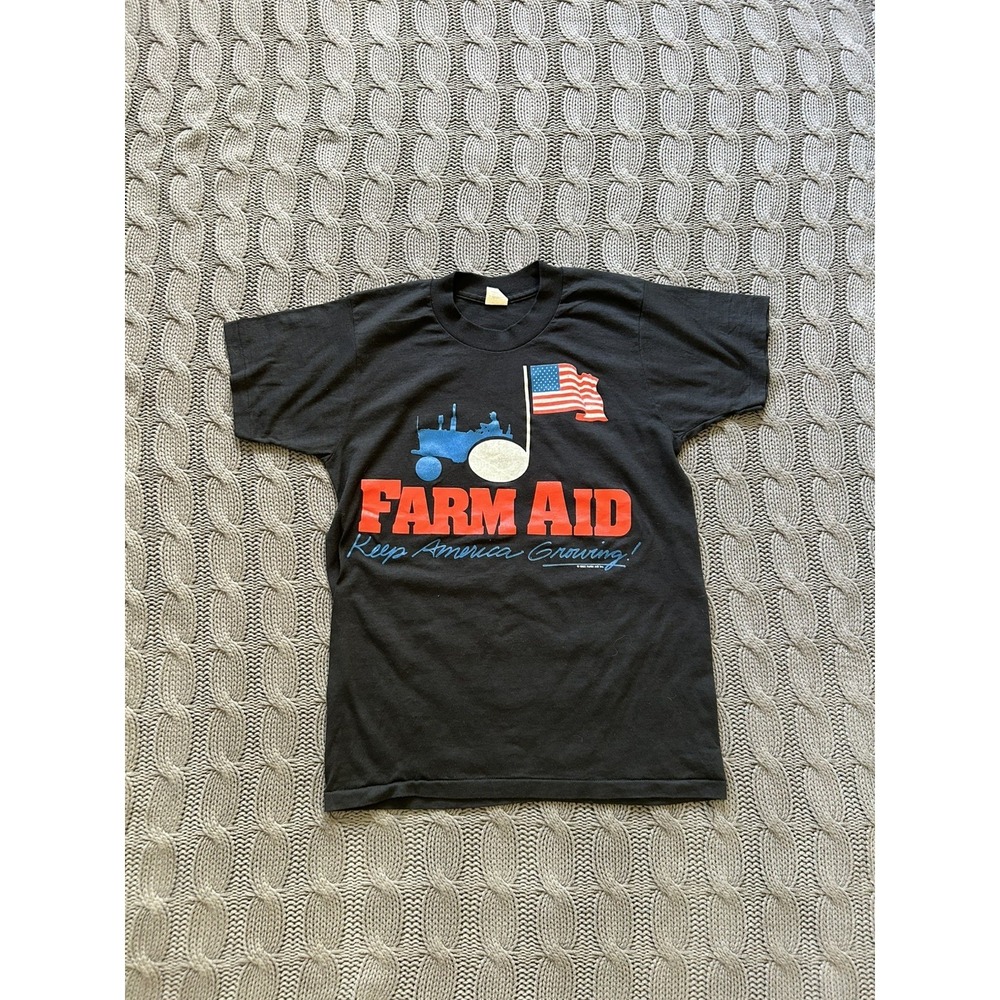 Vintage 1985 Farm Aid Keep America Growing Concert T-Shirt Medium Willie Nelson